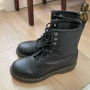 Doc Martens, 1460 Women’s Nappa Leather Lave Up Boots, Black, Size 8